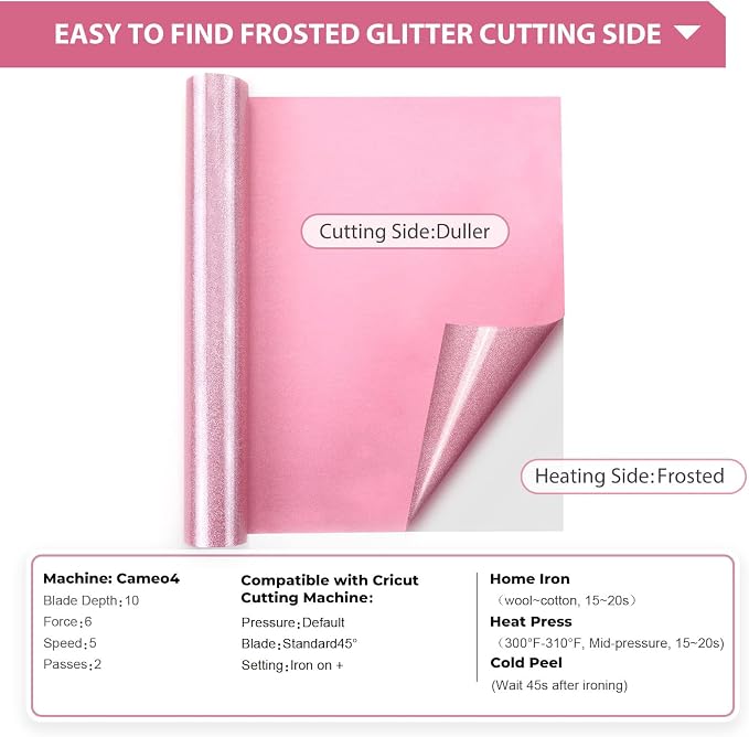 HTVRONT Glitter HTV, Easy-Weed for Craft Design - Image 7