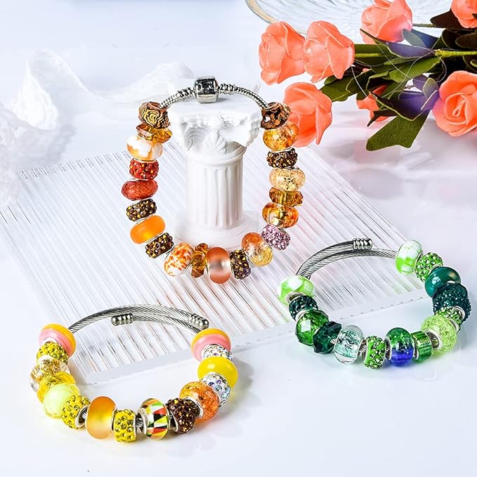 Aipridy Assortment European Large Hole Beads Spacer Beads Rhinestone Craft Beads - Image 5