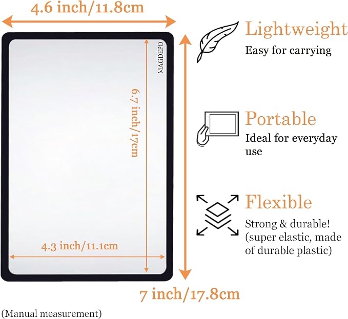 MAGDEPO Page Magnifying Sheet 3X Lightweight Flat Optical Plastic Fresnel Lens - Image 2