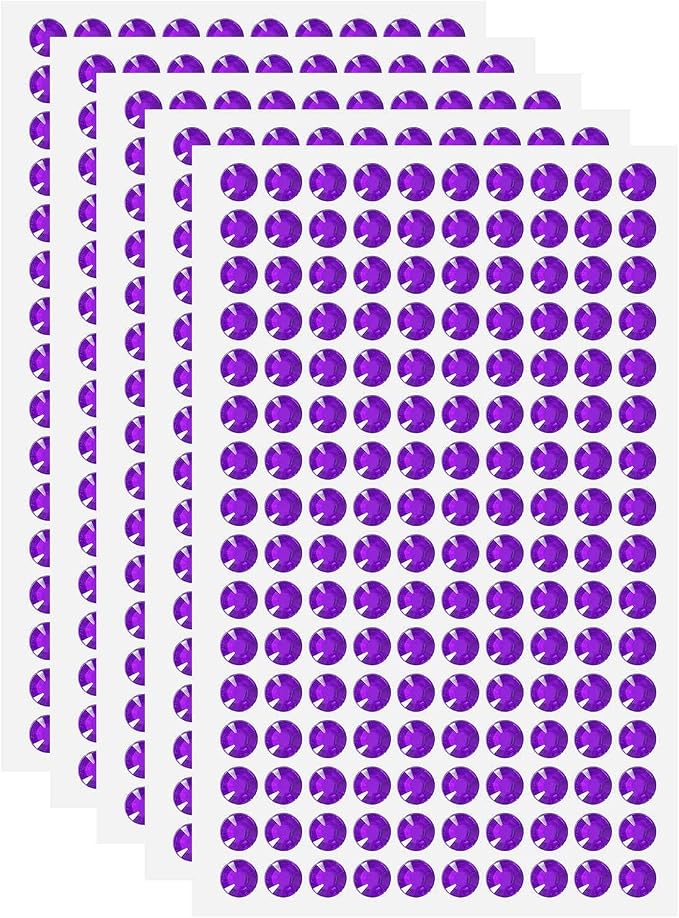 HARFINGTON 5 Sheet/800pcs Rhinestone Adhesive Stickers Self Adhesive Acrylic by HARFINGTON