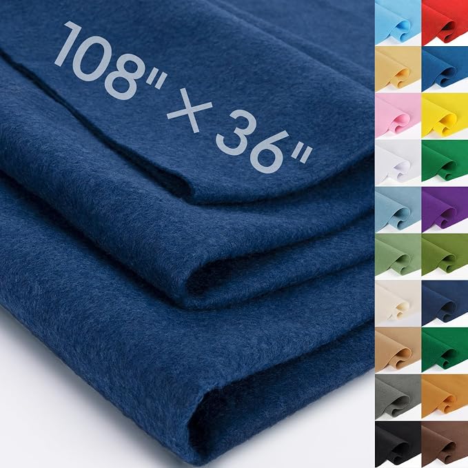 Navy Fabric Sheet 108" X 36", 1.4mm Thick Large Soft Durable Flexible Craft by MITINU