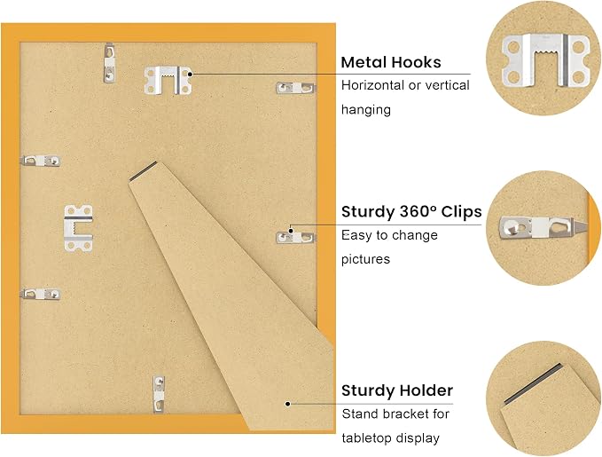 8x10 Picture Frame with Real Glass, Wooden cute 8 x 10 Photo Frame with Wavy Mat - Image 4
