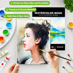 Soucolor Watercolor Paper Pad 9x12 140lb Cold Press 40 Sheets Art Supplies | - Image 3