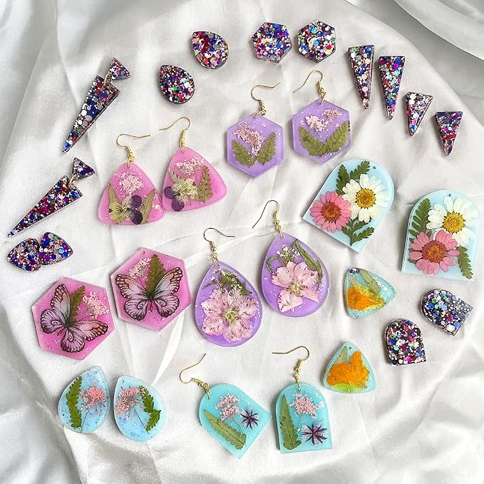 ResinWorld Earrings Molds with Varieties of Shapes and Sizes, Stud Dangle Drop - Image 3