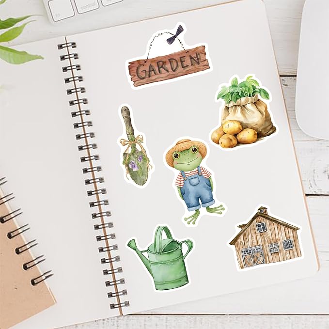 50 Pcs Cute Garden Farm Life Stickers, Vintage Plant Gardening Tool Animal - Image 6