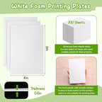 Pangda 200 Pcs White Foam Printing Plates, Foam Sheets Crafts Color Craft Board - Image 2