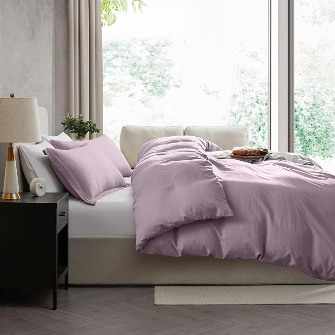 Nestl Dusty Purple California King Duvet Cover Sets - Image 7