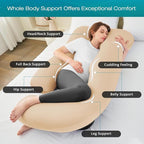 Sasttie Pregnancy Pillows for Sleeping, Jumbo U Shaped Cooling Full Body Pillow - Image 2