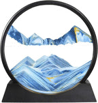 BGFJYUK Moving Sand Art Picture in Motion, Round Tempered Glass 3D Deep Sea by BGFJYUK