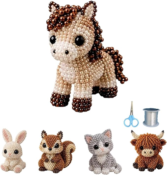 CJNEJGT Kid Friendly 3D Beaded Animal DIY Kit, Stress Relief Leisure DIY Bead by Unknown