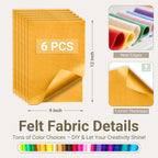 Gold Soft Felt Sheets for Crafts, 1.6mm Thick, Kids' Crafts, DIY Projects - Image 2