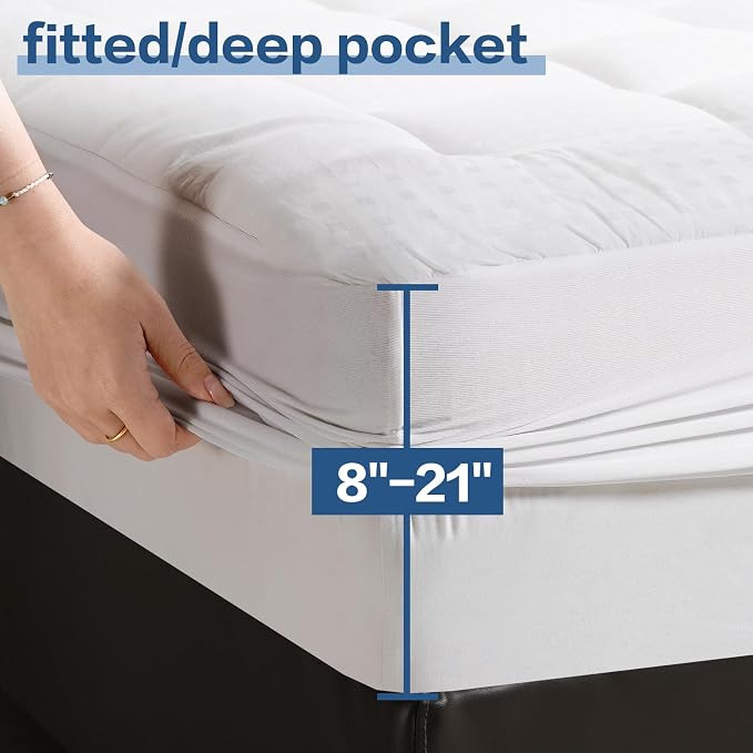 LEISURE TOWN Cotton Mattress Pad Twin XL Size Fitted Quilted Mattress Cover - Image 4