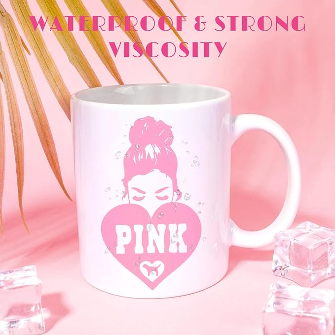 Tintnut Light Hot Pink Permanent Vinyl 8 Sheets 12''x10'' Adhesive Vinyl | - Image 5