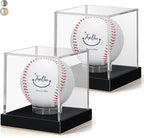 JupDec Baseball Display Case for Single Autograph Ball, UV Protected Stand Box by JupDec