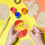 80PCS Wooden Easter Ornaments to Paint, 10 Styles DIY Blank Unfinished Wood Egg - Image 2