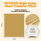 HTVSTD Dark Brown Boho HTV Heat Transfer Vinyl 8pcs 12×10in Iron on Vinyl | - Image 2