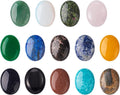 Beadthoven 14pcs 14 Styles Oval Stone Cabochons Mix Natural Gemstone Beads Cabs by BBBeadthoven