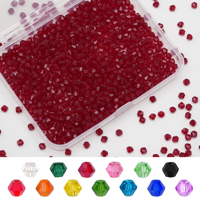 1000PCS Bicone Crystal Beads 4mm Glass Faceted Spacer Beads Bulk - Image 7