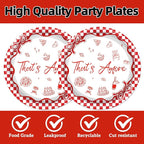 40Pcs That's Amore Party Supplies Red Gingham Bachelorette Paper Plates Napkins - Image 3