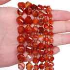 34pcs Natural Red Striped Agate Stone Beads - Image 4