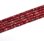 190pcs 4x2mm Red Natural Sea Sediment Imperial Jasper Heishi Disc Rondelle - Image 2