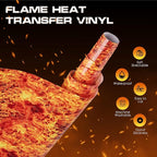 Tintnut Orange Red Flame Heat Transfer Vinyl Roll, stretch washable, compatible - Image 2