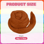 MECCANIXITY Wool Roving Yarn Soft Felting Wool 50g/1.76oz Pure Chunky Roving - Image 2