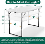 2 Pack Folding Table 4ft - Image 3