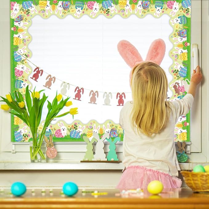 69 Feet Easter Bunny Egg Bulletin Board Borders - Image 6