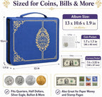 ANKHOH Zippered Coin Collection Book, 200 Pockets and 30 Bill Sleeves | PU - Image 5