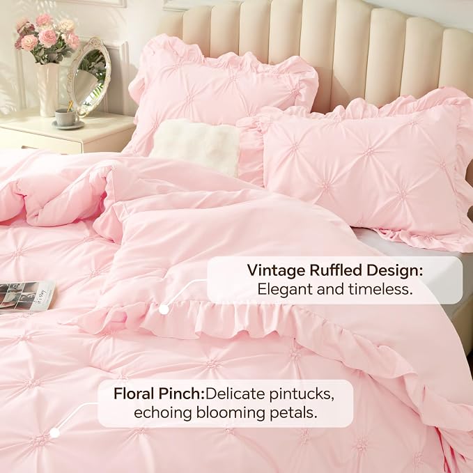 BEDELITE Baby Pink Twin Comforter Set - Image 3