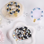 Funtopia 8mm Glass Beads, Neutral Colors Round Marble Loose Beads - Image 5
