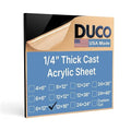 Duco Black Cast Acrylic Sheets 1/4" Thick 12" x 16" by DucoPlasticsSupply