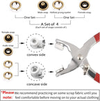 GTAAOY 100 Sets 9.5mm Metal Snaps Buttons Perfect - Image 2
