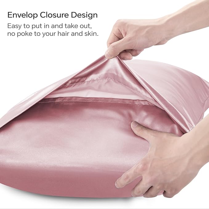 BEDELITE Satin Body Pillow Cover 2 Pack, Super Soft and Cooling Body Pillow - Image 5
