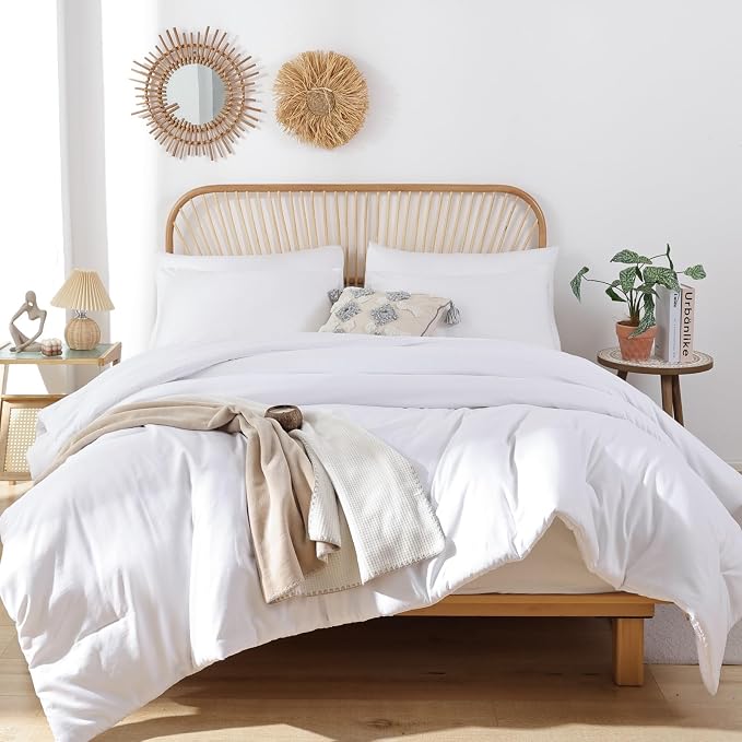 ROSGONIA King Size Comforter Set White - Image 6