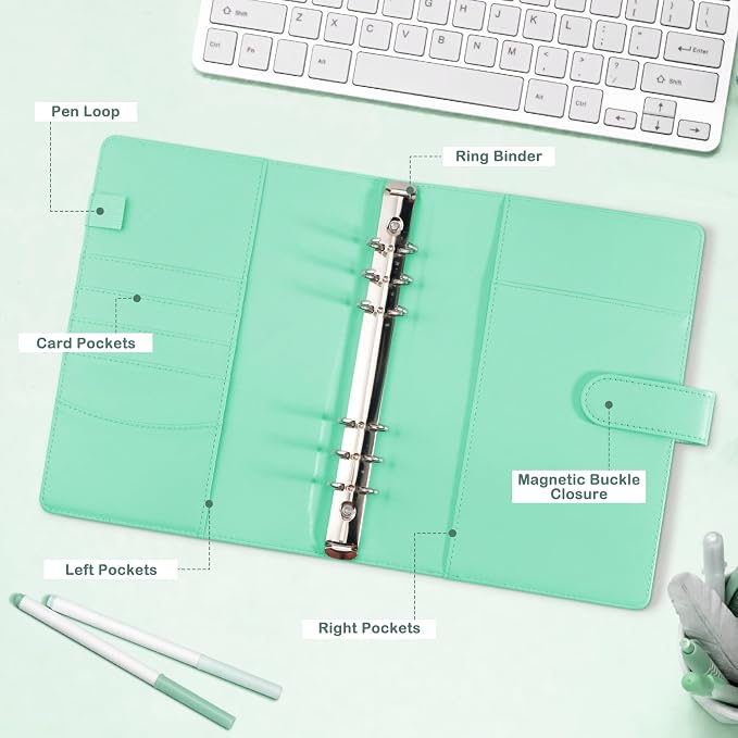 WITHYU A5 Card Collector with 30 Pack 4-Pocket Pages, 6 Ring Binder Album with - Image 6