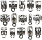 100 pcs Clasp Bail Beads Charms, Bail Tube Beads, Loose Spacer Bead, Bead by WOCRAFT