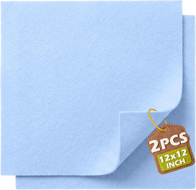 Baby Blue Soft Felt Sheets for Crafts, 1.6mm Thick, Handmade Crafts, DIY by Grainear