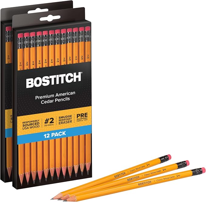 Bostitch Office Premium #2 Pencils, American Cedar Wood, Pre-Sharpened by BostitchOfficeProducts