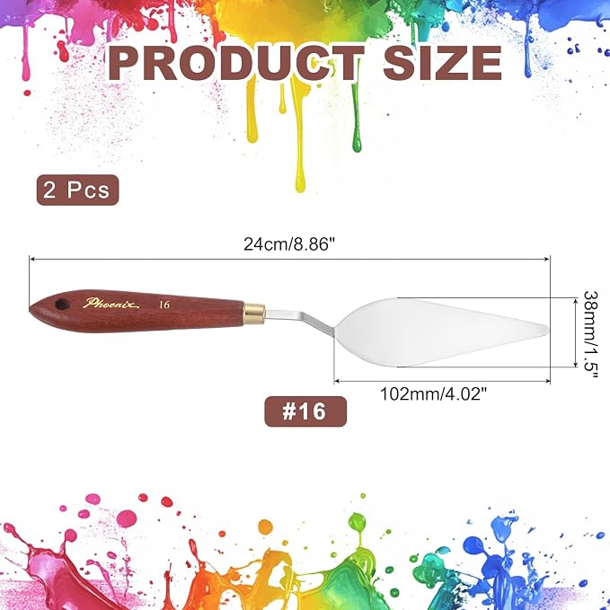 MECCANIXITY Pack of 2 Palette Knife No.16, 9.4" Long - Image 2