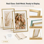 AceList Floating Picture Frame, 2 Pack 8x10 Gold Double Glass | Clear - Image 5