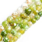 35pcs Round Loose Light Green Fire Agate Beads - Image 7