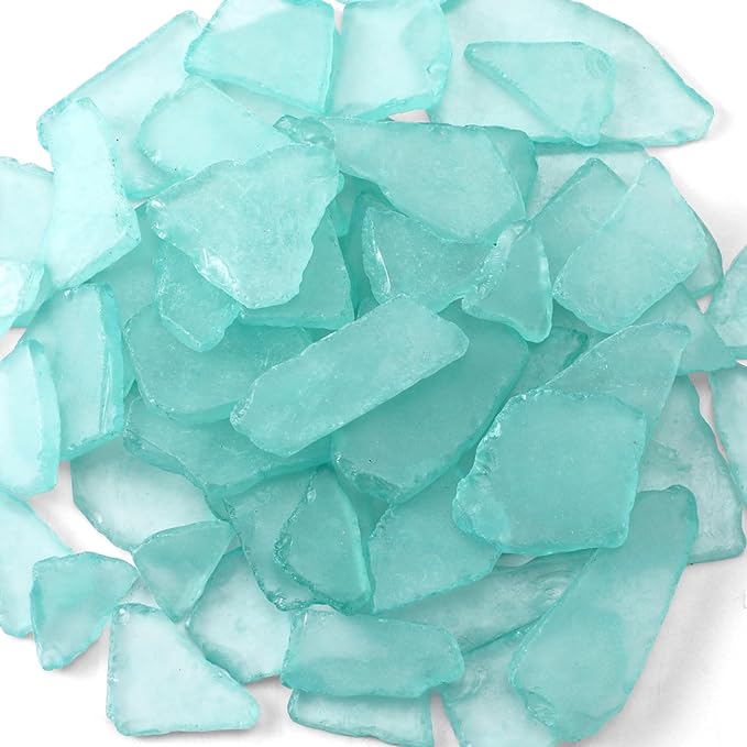 Jetec 11 oz Sea Glass for Crafts Pieces Decor Flat Frosted Sea Glass Vase by Jetec