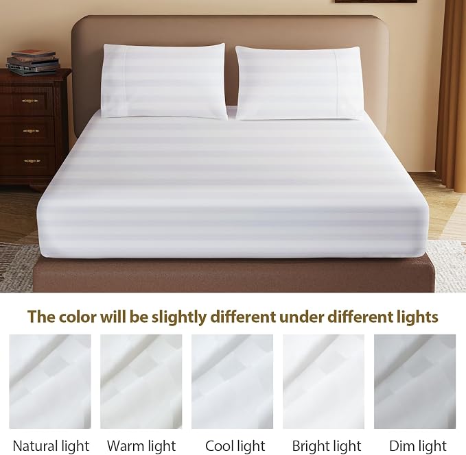 100% Egyptian Cotton Fitted Sheet Twin XL/Split King Size, 600 Thread Count - Image 8