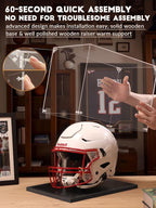 JupDec Football Helmet Display Case, Full Size Acrylic Baseball Motorcycle - Image 2
