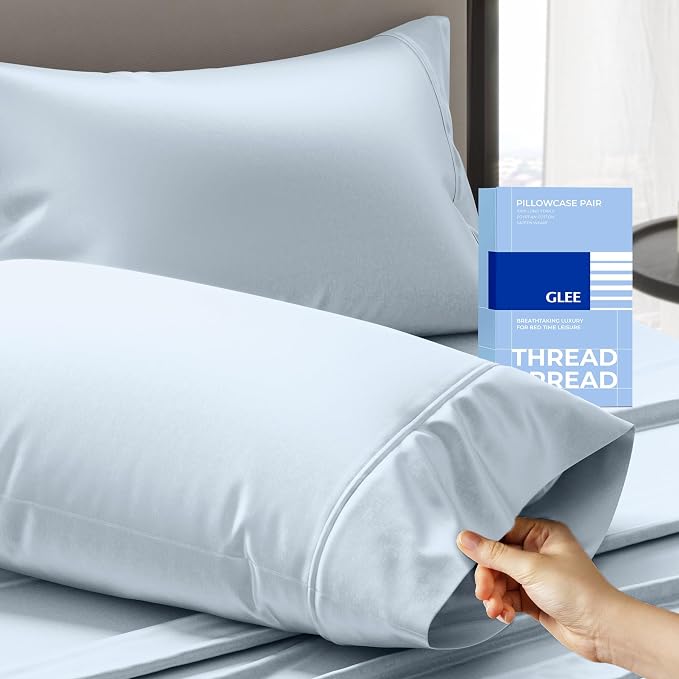 Thread Spread 100% Cotton Pillow Cases Queen Size Set of 2 by THREADSPREAD