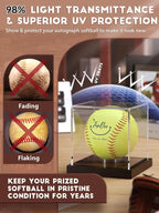 JupDec Softball Display Case Clear Acrylic Ball Holder, UV Protected Cube - Image 4