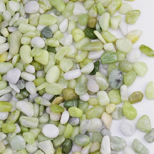 Pulovin 10 lbs Jade Pebbles for Indoor Plants, Decorative Pebbles for Bamboo by GardenSteward