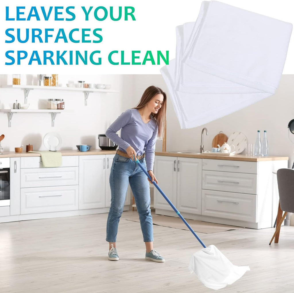 Newwiee 3 Pcs Extra Large Microfiber Cleaning Cloth 30" x 20" Washable Reusable Microfiber Towel Streak Free Lint Free Cloth for Cleaning Home Glass Office Window Bathrooms (White)